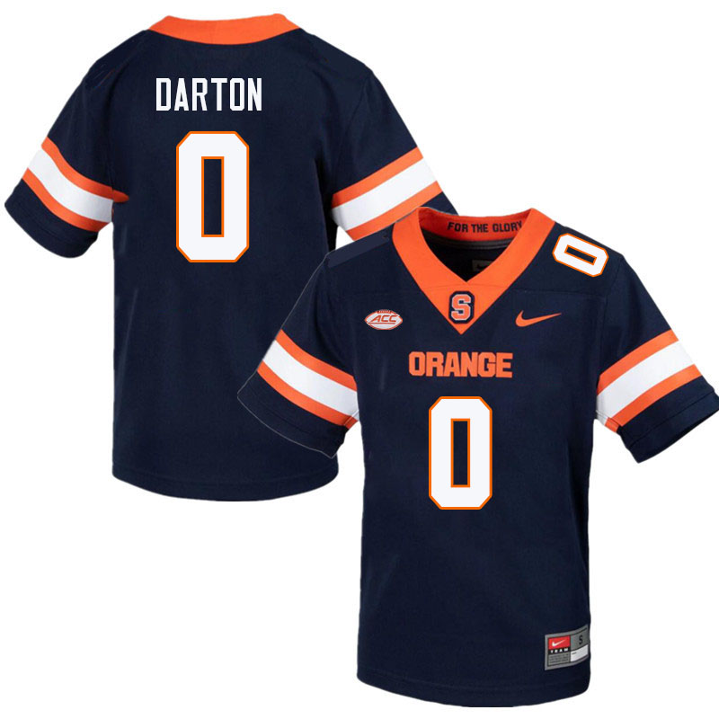Syracuse Orange #0 Kevon Darton College Football Jerseys Stitched Sale-Navy